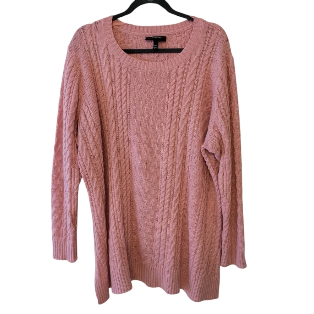 Lane Bryant Pink Cable Knit Sweater Size 22-24